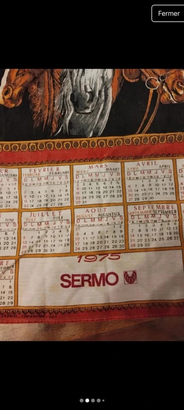 Calendario publicitario 1975 SERMO de tela para caballos – photo 2